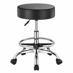 Tabouret de massage rond à roulettes avec repose-pieds