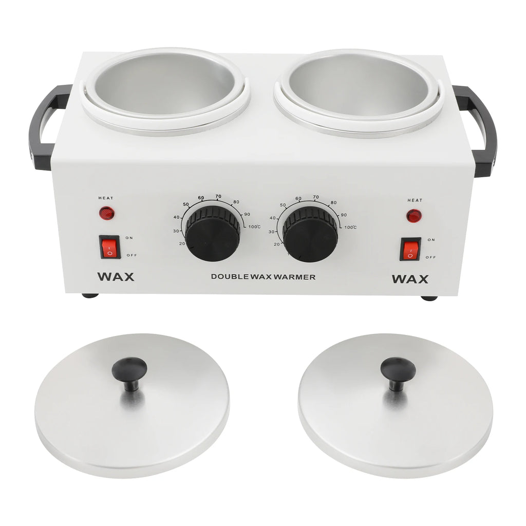 Chauffe-cire double avec ses 2 pots amovibles et leurs couvercles
