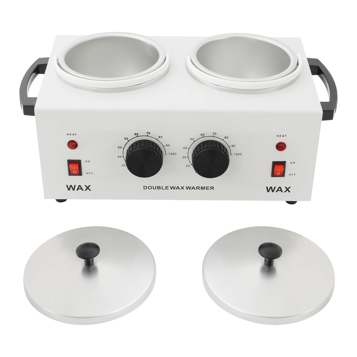 Chauffe-cire double avec ses 2 pots amovibles et leurs couvercles