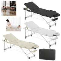 Folding Massage Table with Armrests and Headrest, Portable Massage Table Height-Adjustable 62-83 cm, Lightweight Aluminium Frame, 230 kg Load Capacity, Mobile Salon Bed for Therapy, Spa, Massage and Home Beauty