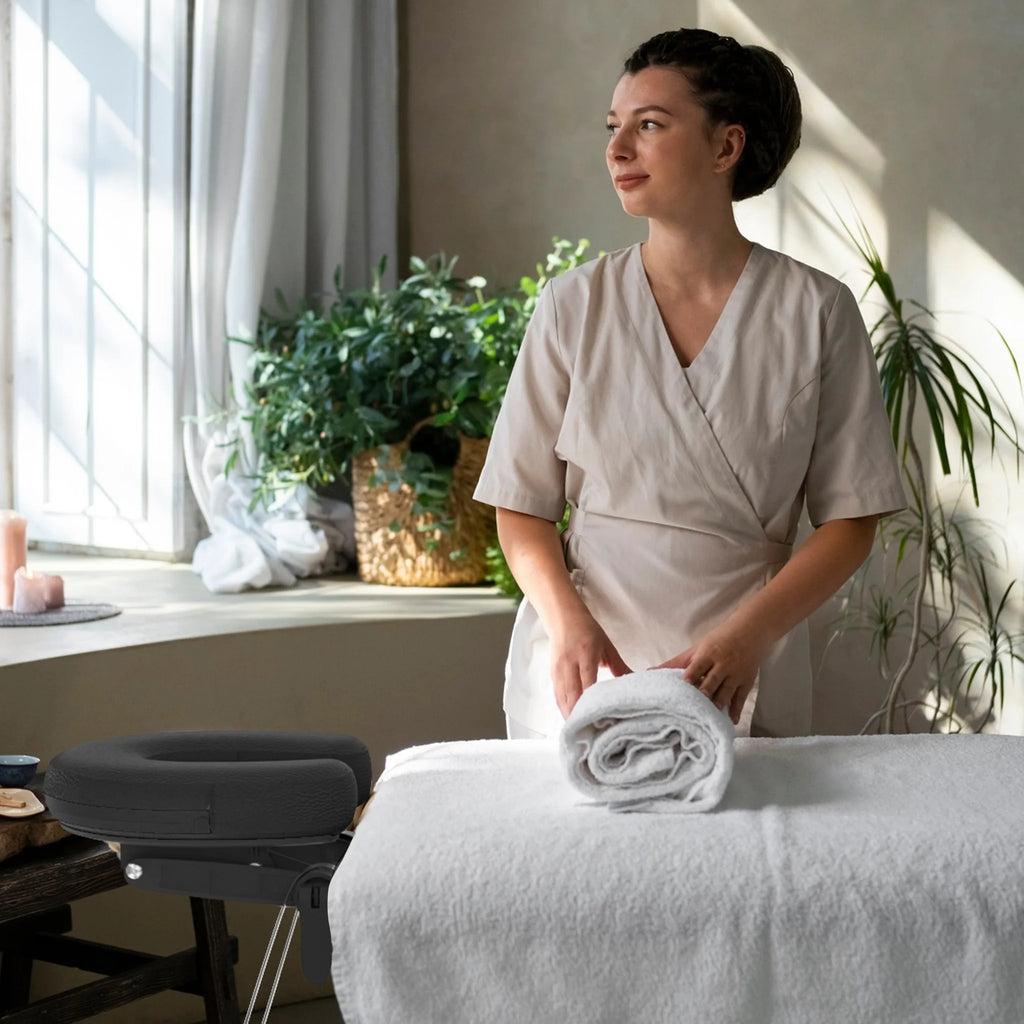 Folding Massage Table with Armrests and Headrest, Portable Massage Table Height-Adjustable 62-83 cm, Lightweight Aluminium Frame, 230 kg Load Capacity, Mobile Salon Bed for Therapy, Spa, Massage and Home Beauty