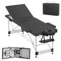 Folding Massage Table with Armrests and Headrest, Portable Massage Table Height-Adjustable 62-83 cm, Lightweight Aluminium Frame, 230 kg Load Capacity, Mobile Salon Bed for Therapy, Spa, Massage and Home Beauty