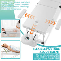Folding Massage Table with Armrests and Headrest, Portable Massage Table Height-Adjustable 62-83 cm, Lightweight Aluminium Frame, 230 kg Load Capacity, Mobile Salon Bed for Therapy, Spa, Massage and Home Beauty