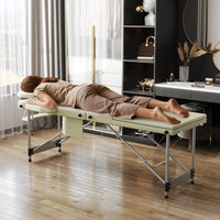 Folding Massage Table with Armrests and Headrest, Portable Massage Table Height-Adjustable 62-83 cm, Lightweight Aluminium Frame, 230 kg Load Capacity, Mobile Salon Bed for Therapy, Spa, Massage and Home Beauty