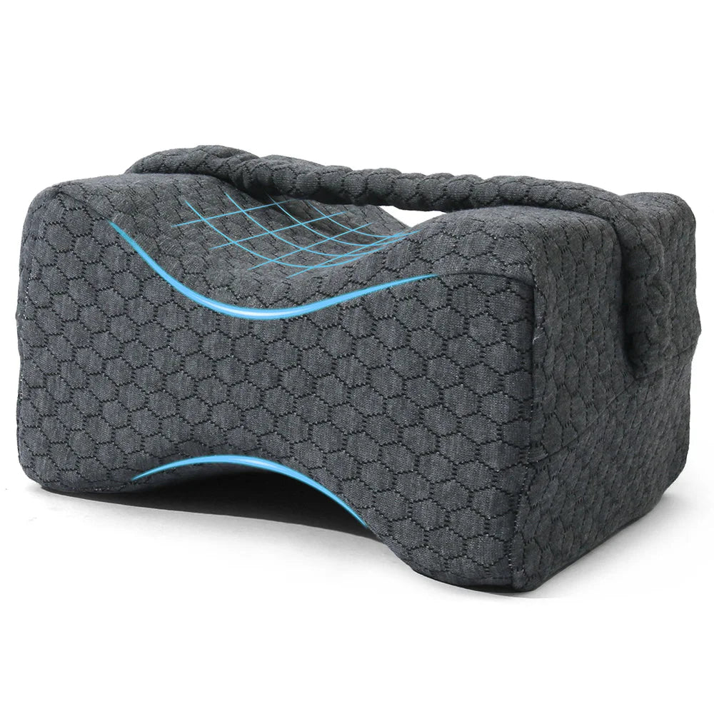 Coussin genoux à mémoire de forme gris