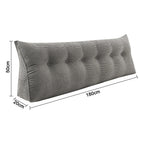 Coussin de dossier long gris 180 cm : 180 × 50 × 20 cm
