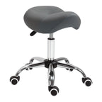 Tabouret selle ergonomique gris à roulettes