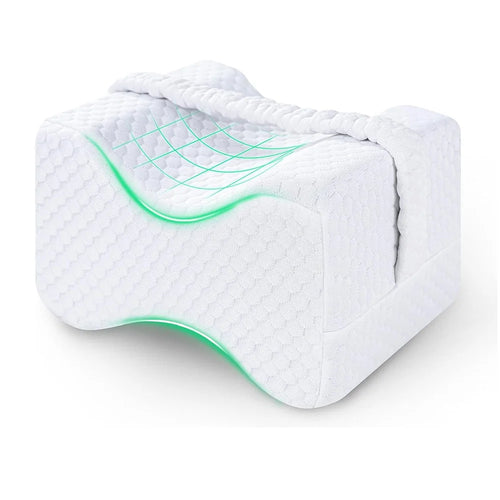 Coussin genoux à mémoire de forme blanc