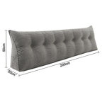 Coussin de dossier long gris 200 cm : 200 × 50 × 20 cm