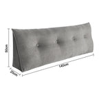 Coussin de dossier long gris 140 cm : 140 × 50 × 20 cm