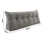 Coussin de dossier long gris 160 cm : 160 × 50 × 20 cm