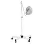 Lampe loupe LED sur pied à 5 roulettes