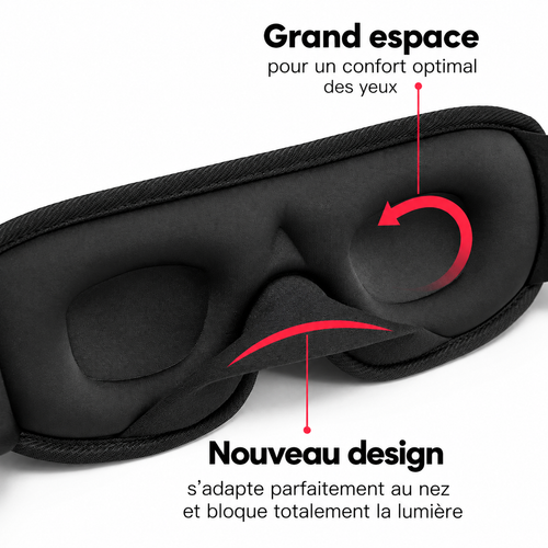 Masque de sommeil 3D : coques autour des yeux