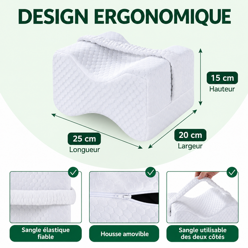 Dimensions du coussin genoux : 25 × 20 × 15 cm