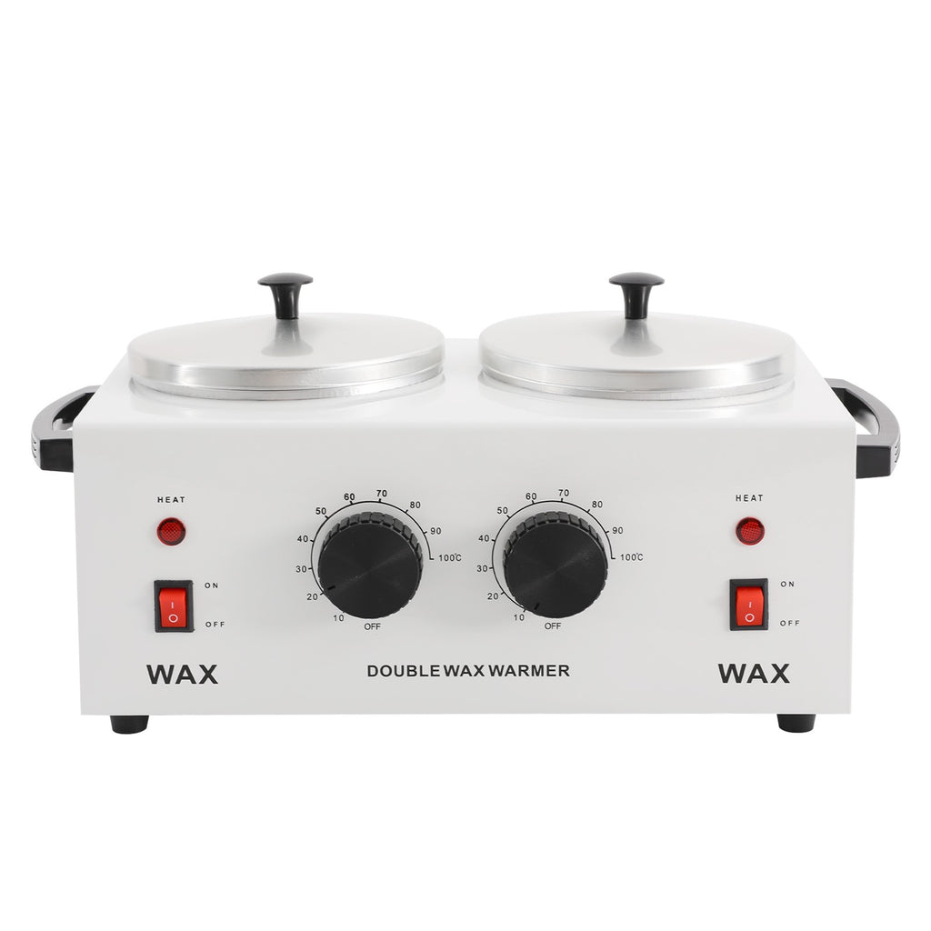 Chauffe-cire double blanc avec 2 pots de 400 ml et thermostats